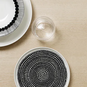 Räsymatto Teller 20cm 6er Pack Schwarz kleine Punkte - Marimekko