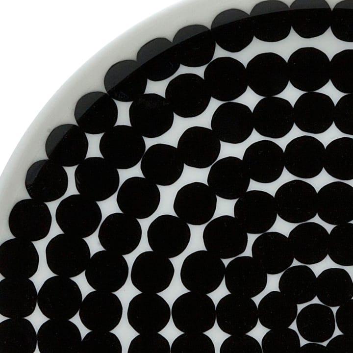 Räsymatto Teller Ø 20cm, Schwarz-weiß (große Punkte) Marimekko