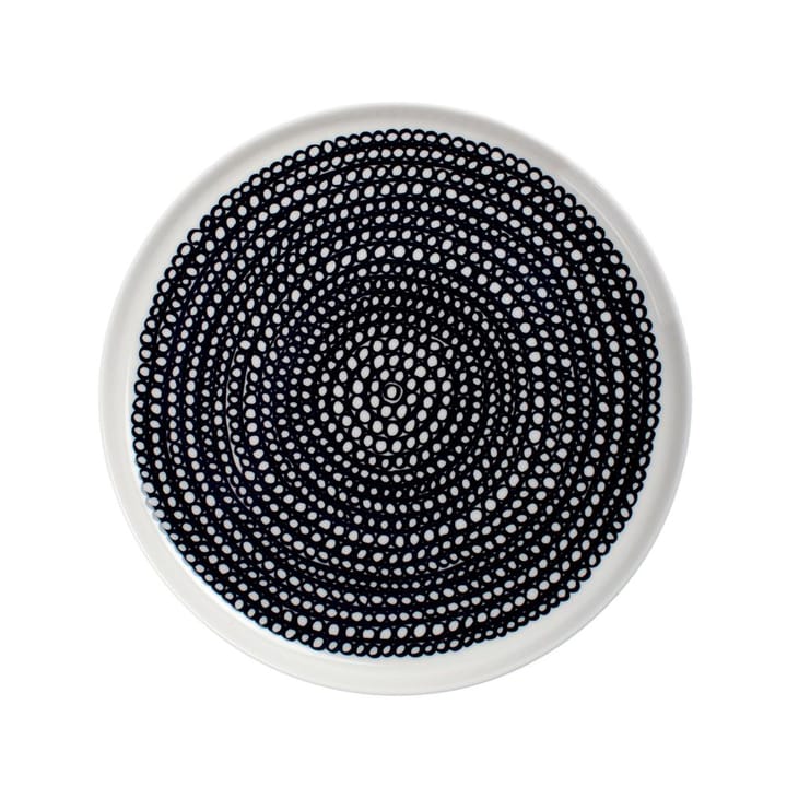 Räsymatto Teller Ø 20cm, Schwarz-weiß (kleine Punkte) Marimekko