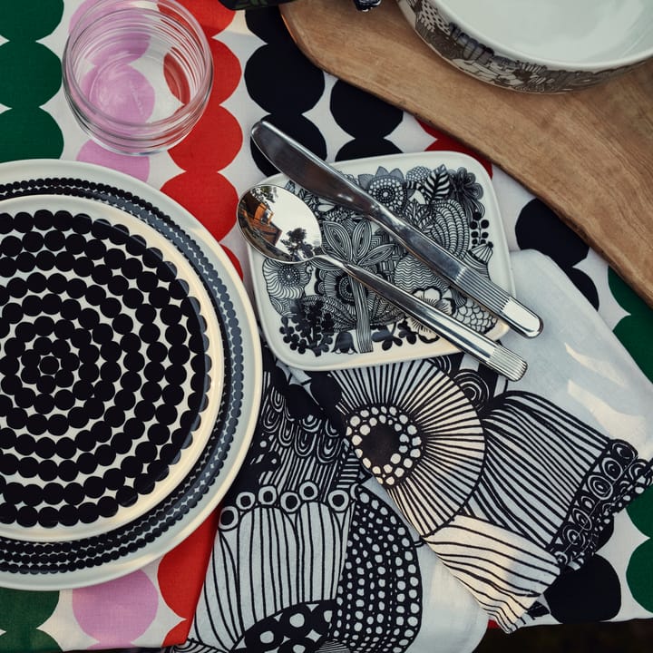 Räsymatto Teller Ø 25cm, Schwarz-weiß Marimekko
