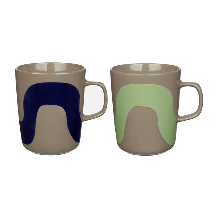 Seireeni Tasse 25 cl 2er-Pack - Terra-Dunkelblau-Mint - Marimekko