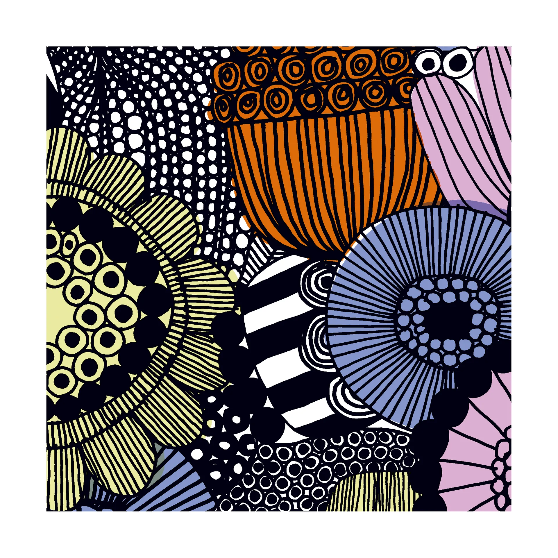 Siirtolapuutarha Serviette 33 x 33cm 20er Pack, Pink-Lilac Marimekko