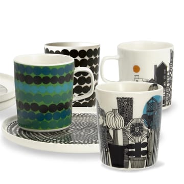 Siirtolapuutarha Tasse 2,5dl - Schwarz/orange - Marimekko