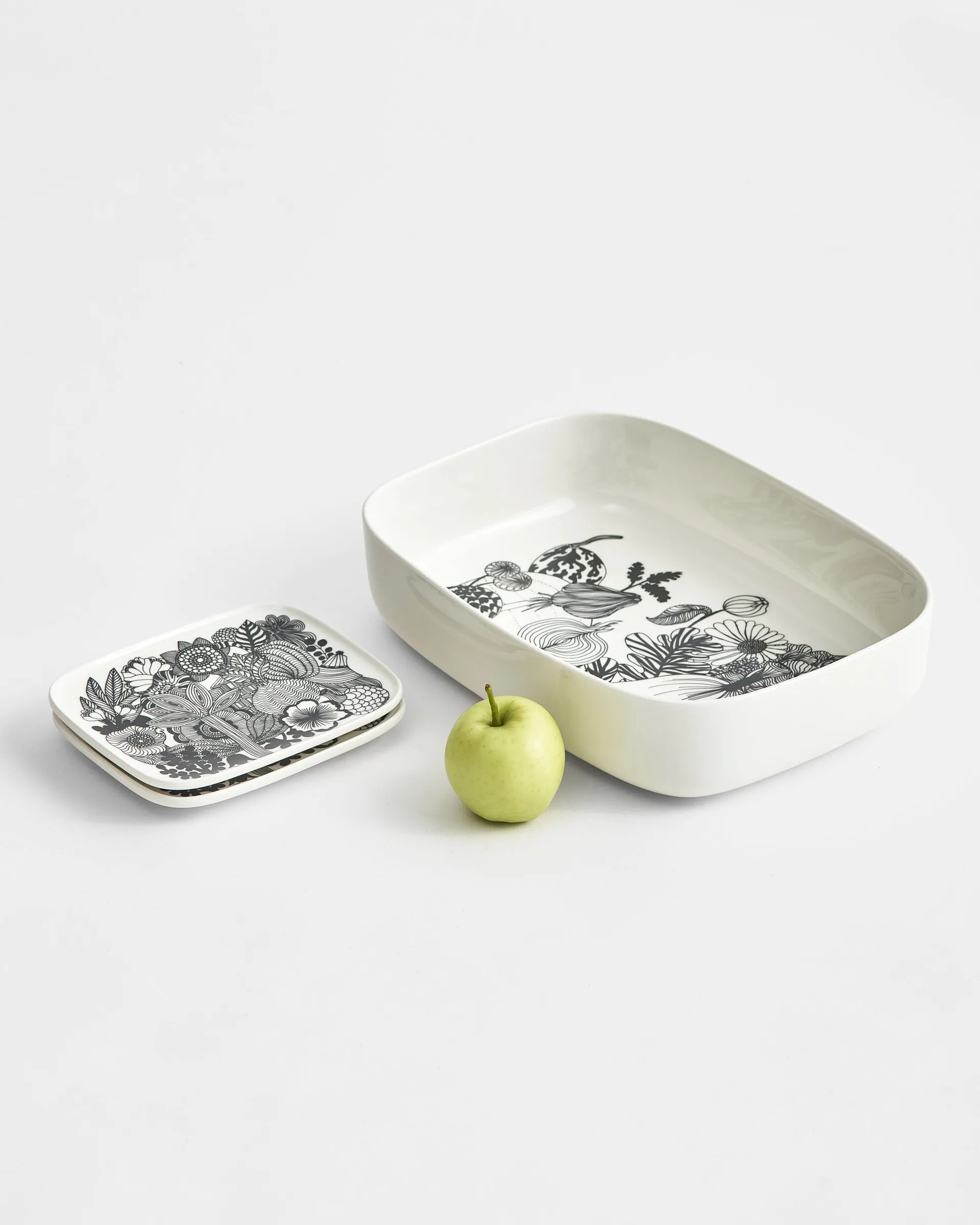 Siirtolapuutarha Teller 15 x 12cm, Schwarz-weiß Marimekko