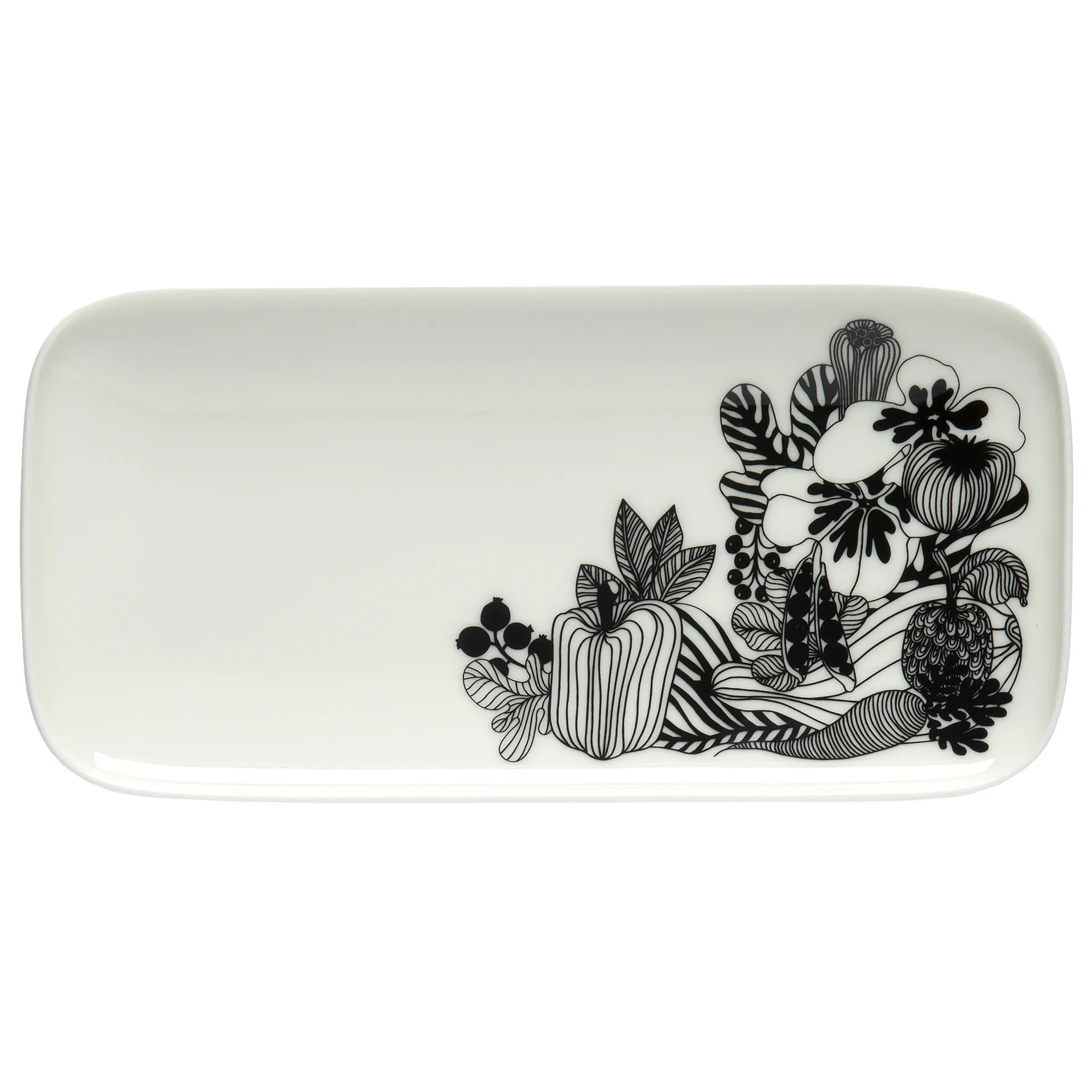 Siirtolapuutarha Teller 24,5 x 12cm, Schwarz-weiß Marimekko