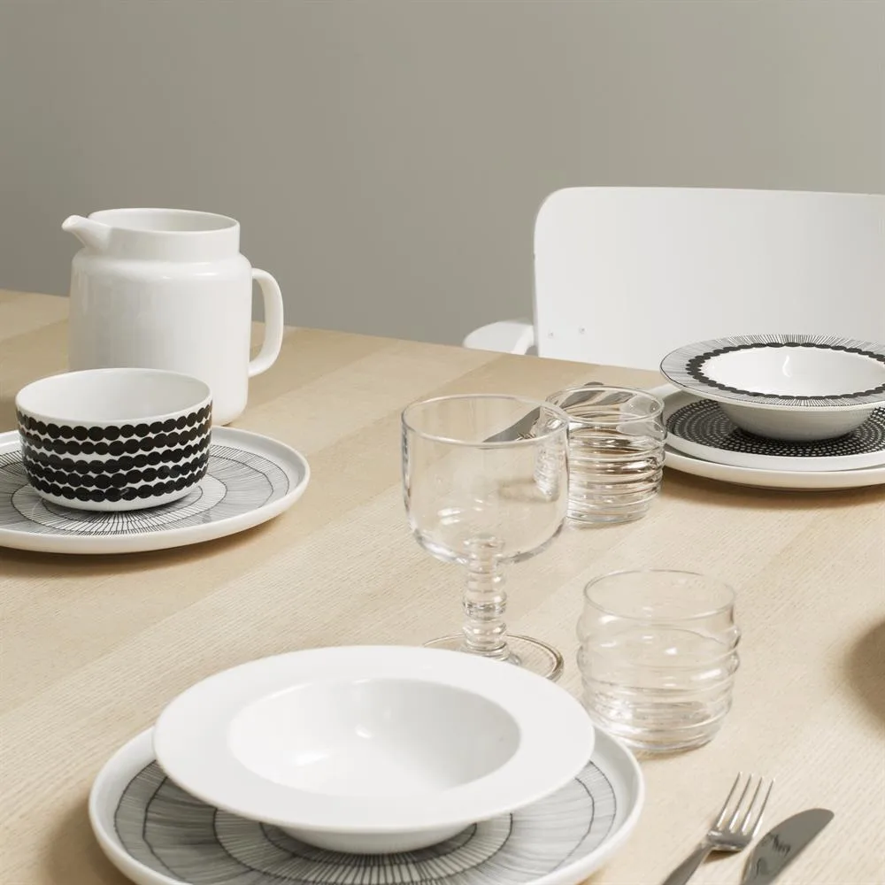 Siirtolapuutarha Teller Ø 25cm, 6er Pack Schwarz-weiß,  Marimekko