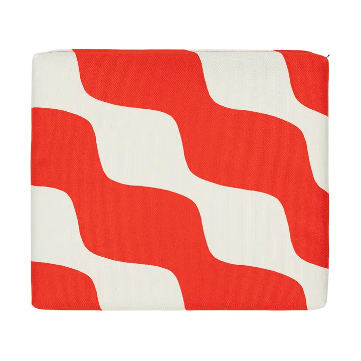 Taifuuni Sitzkissen - Natural white, orange red, 40x35 cm - Marimekko
