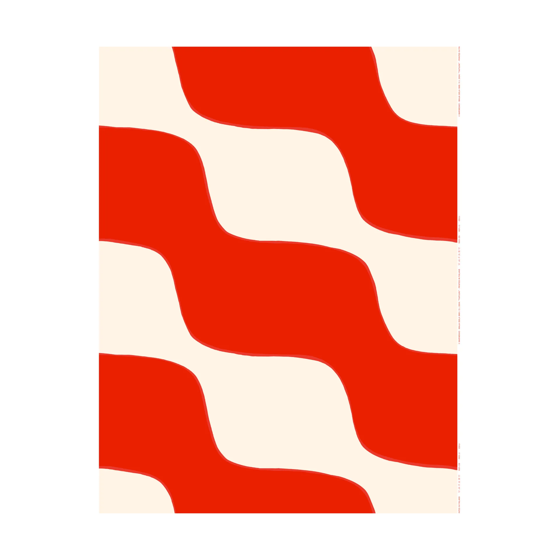 Taifuuni Stoff, Natural white, Orange red, Baumwolle Marimekko