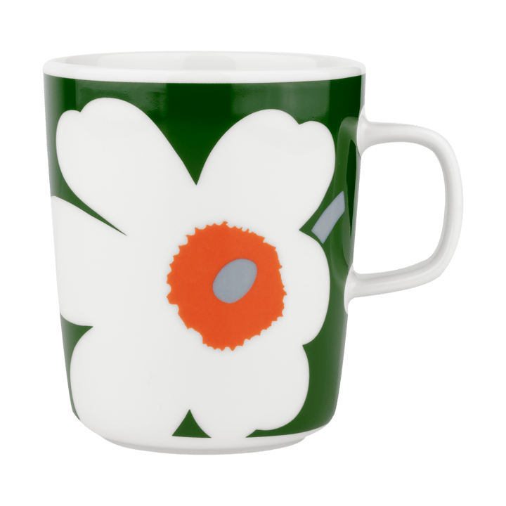 Unikko 60-Jahre Jubiläum Tasse 25 cl, White-green-orange Marimekko