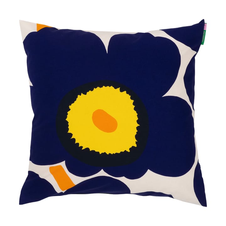 Unikko 60-Jahre Jubiläums-Kissenbezug 50x50 cm - Cotton-d. blue-yellow-orange - Marimekko