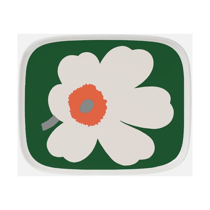 Unikko 60-j�ähriges Jubiläum Teller 12x15 cm - White-green-orange - Marimekko