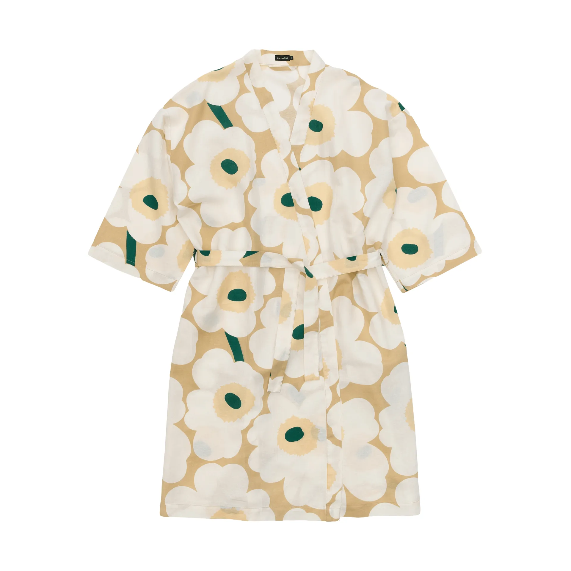 Unikko Bademantel S/M, Sand-off white-hay-emerald, S/M Marimekko