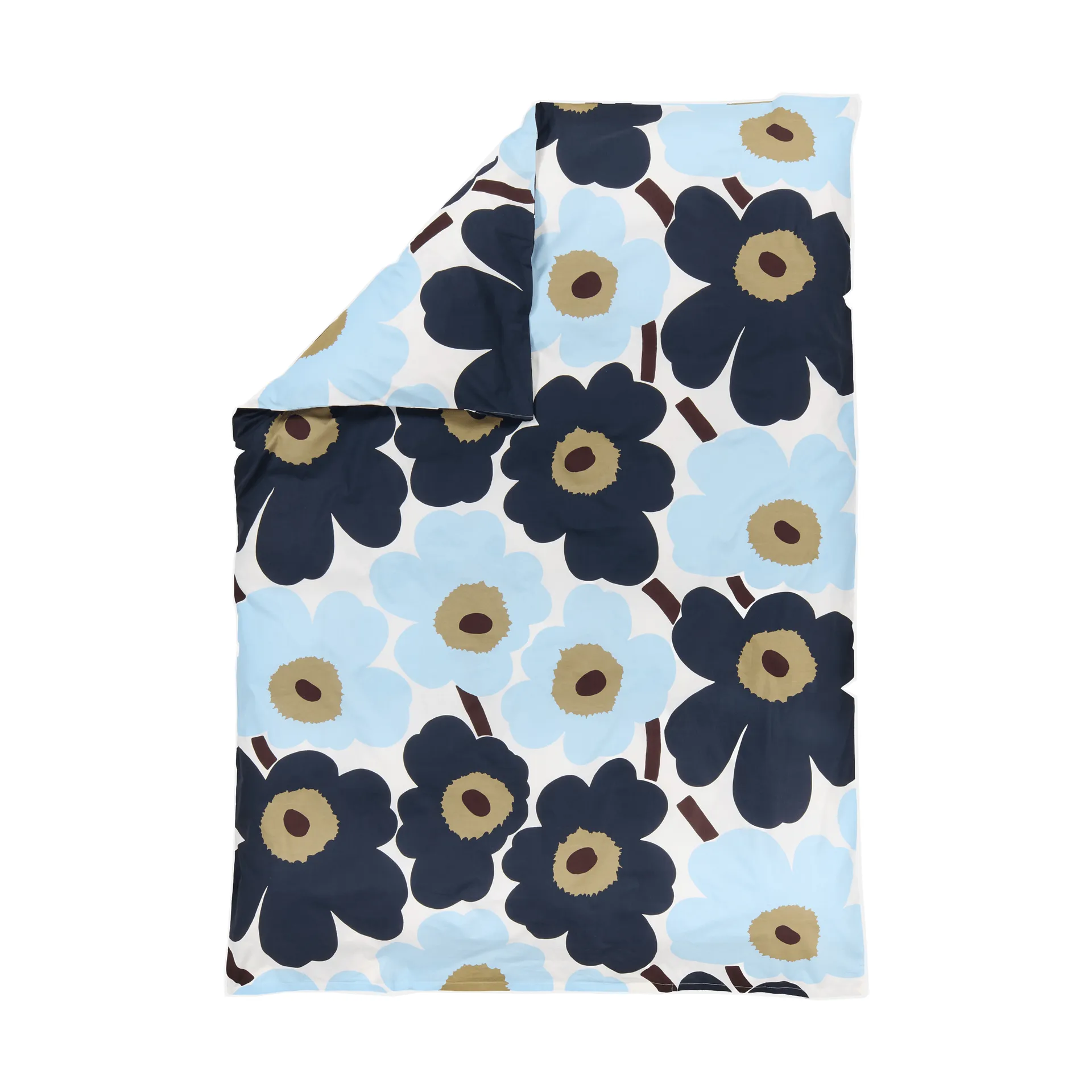 Unikko Deckenbezug 150x210cm, Off white-blueberry-cold blue Marimekko