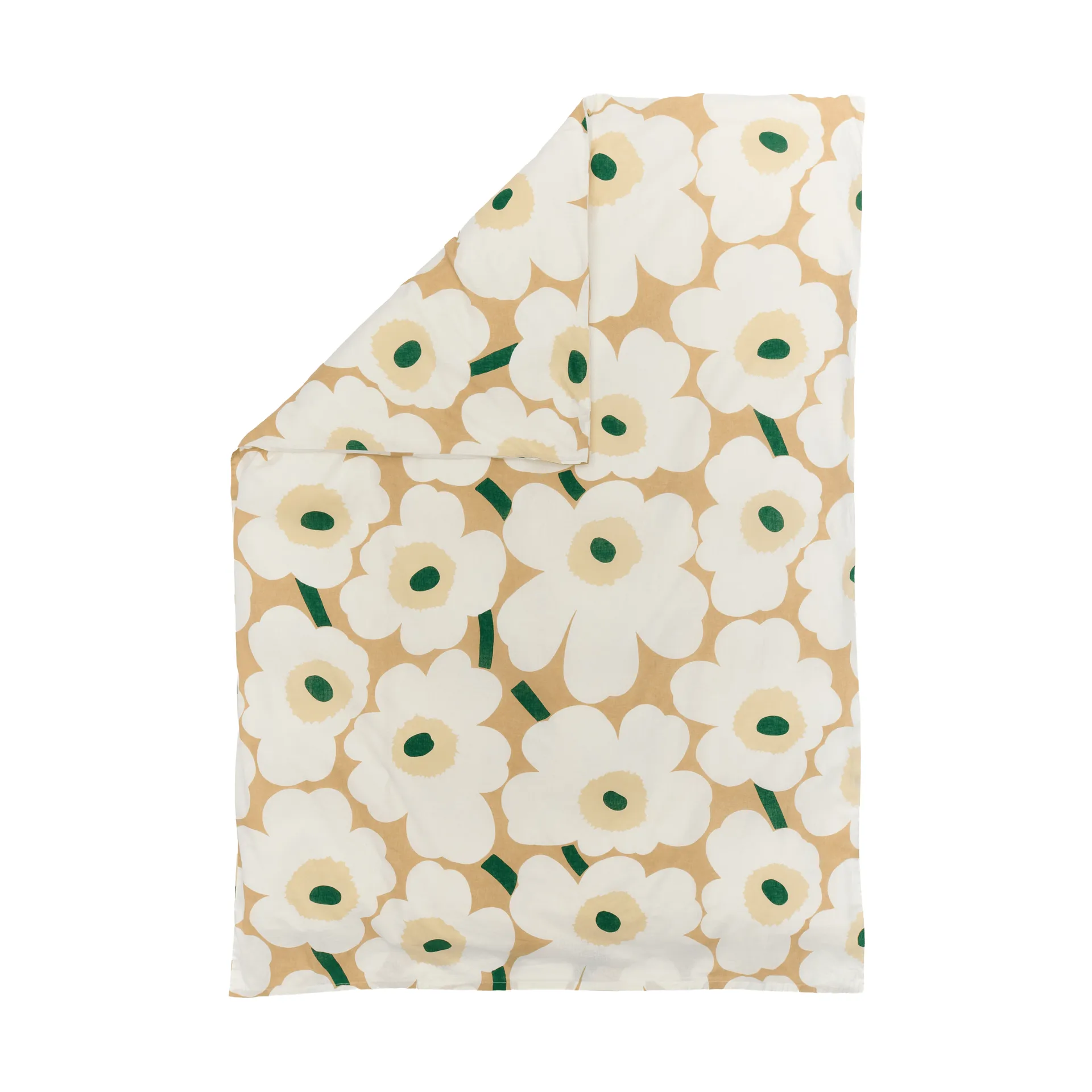 Unikko Deckenbezug 150x210cm, Sand-off white-hay-emerald Marimekko