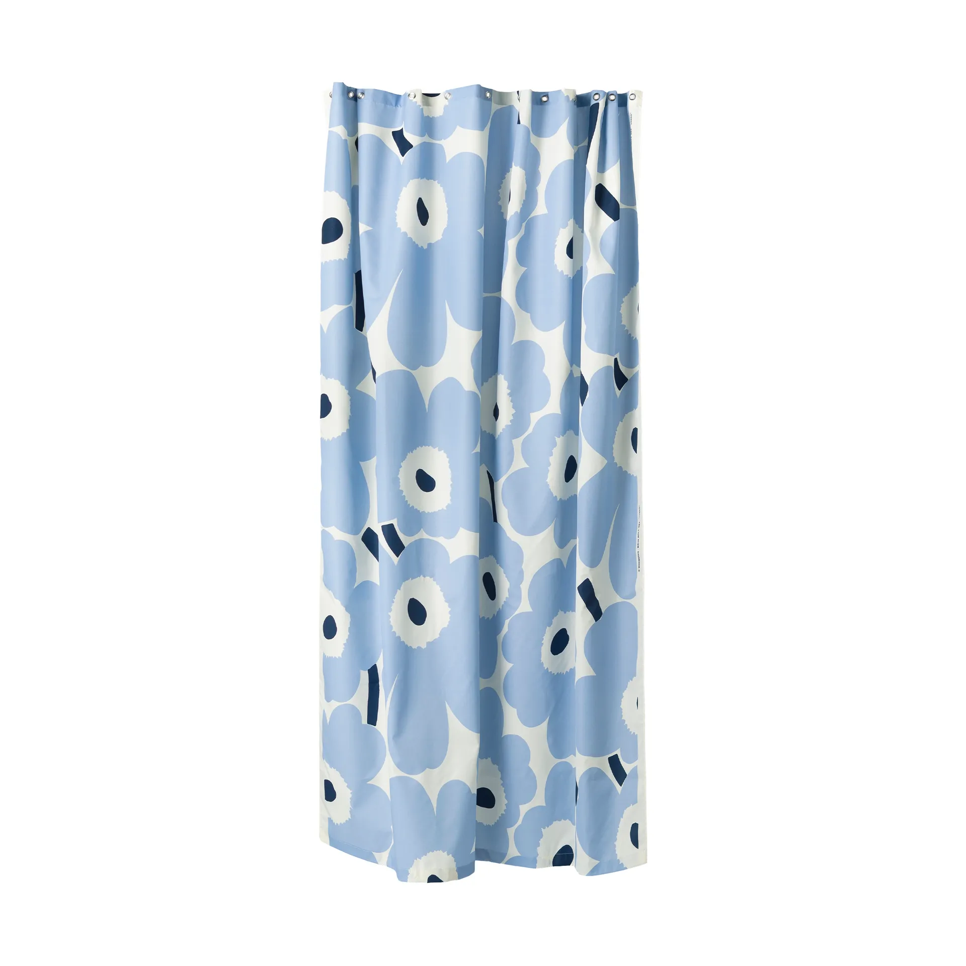 Unikko Duschvorhang, Off white, hellblau, navy, 180x200 cm Marimekko