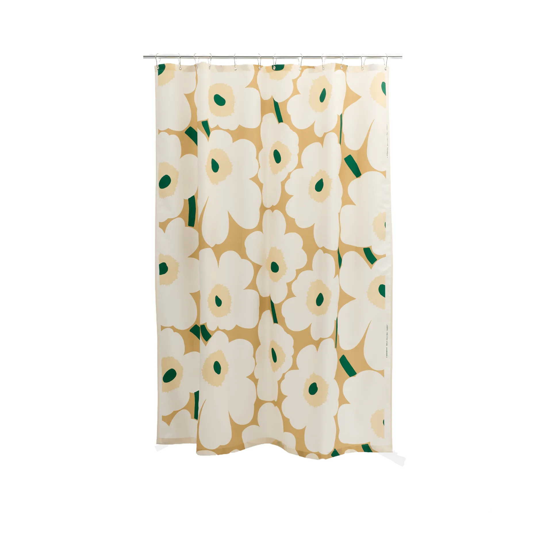Unikko Duschvorhang, Sand-off white-hay-emerald Marimekko