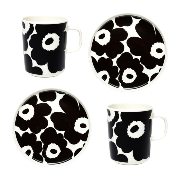 Unikko Frühstücksset, Weiß-schwarz Marimekko