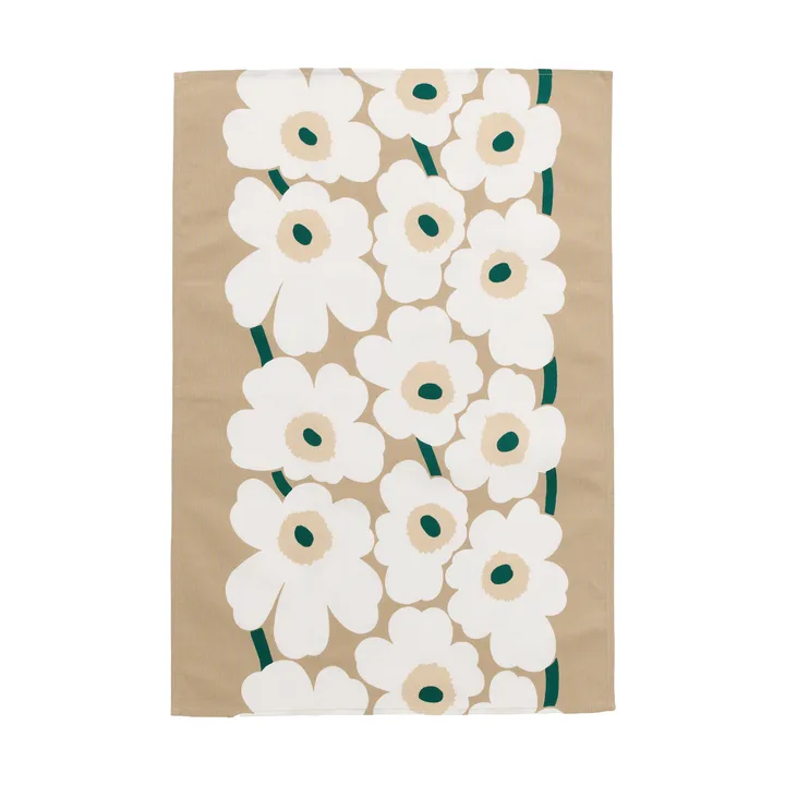 Unikko Geschirrtuch 47x70 cm - Sand-weiß-hay-emerald - Marimekko