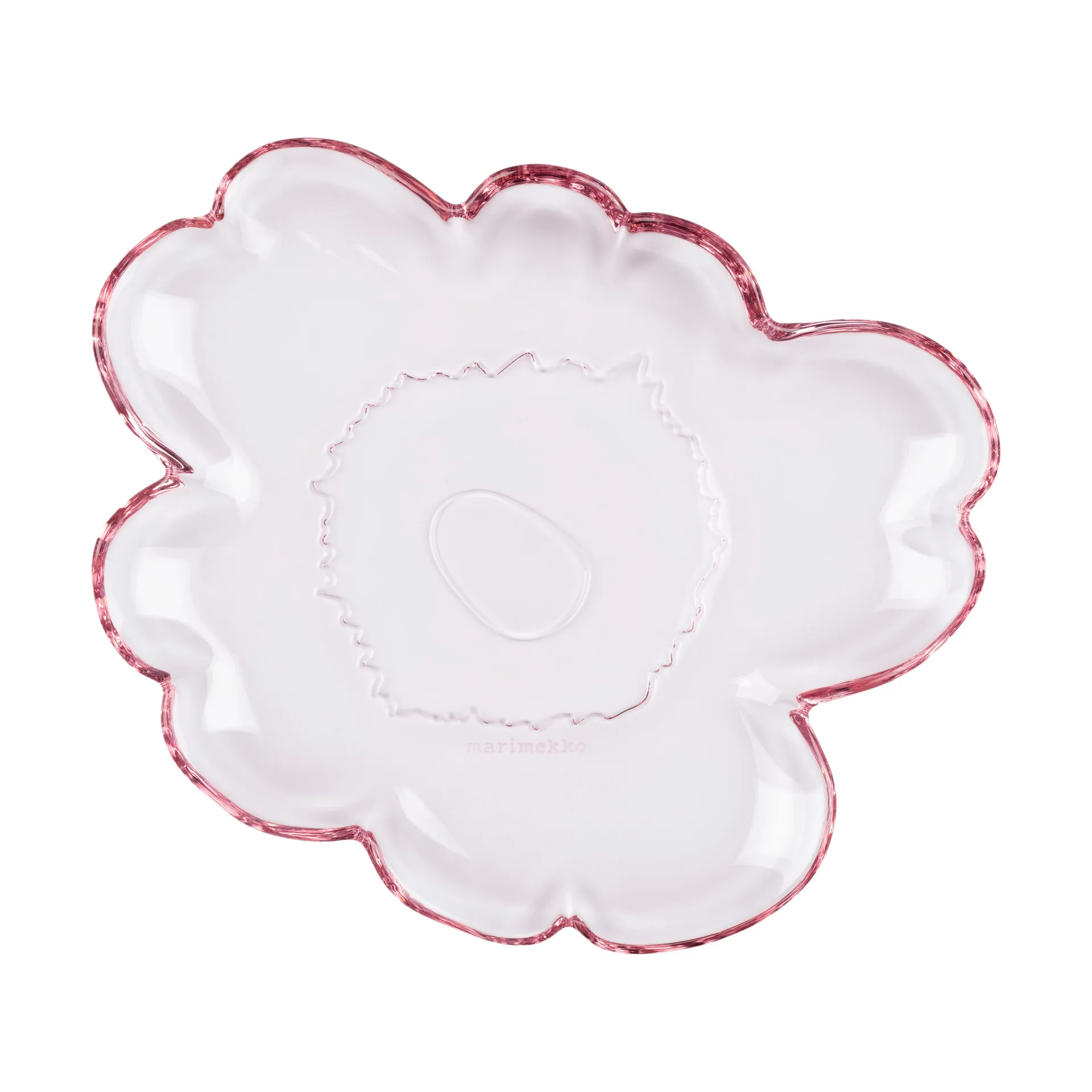 Unikko Glasteller 20 cm, Light pink Marimekko