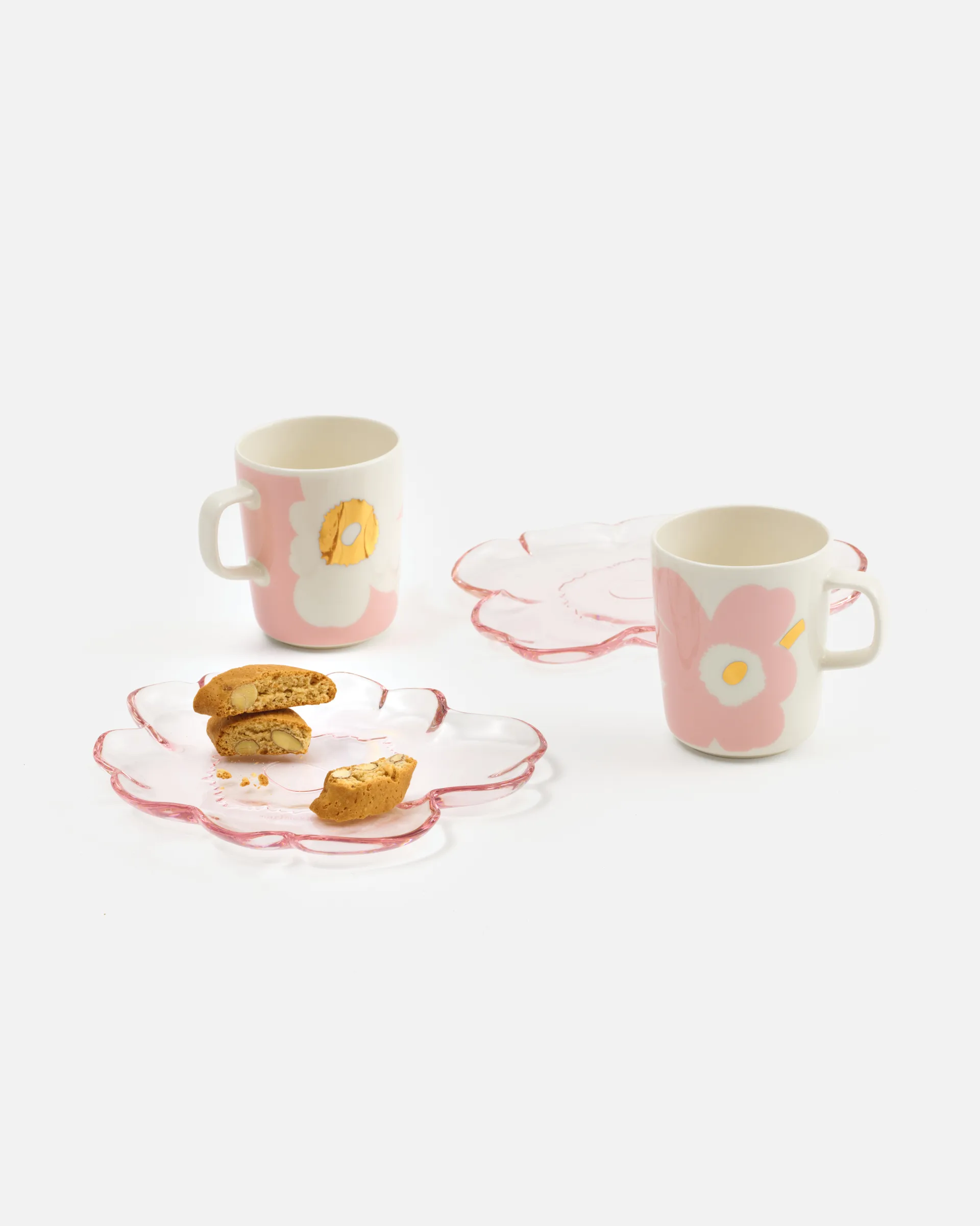 Unikko Glasteller 20 cm, Light pink Marimekko