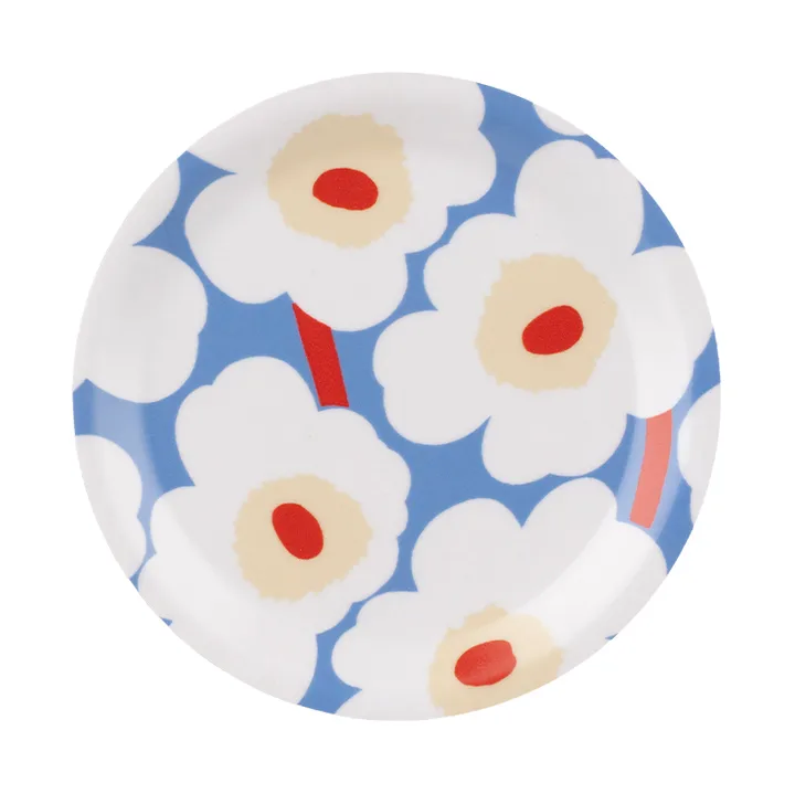 Unikko Glasuntersetzer - Light blue-off white-melon-orange red, Ø11 cm - Marimekko