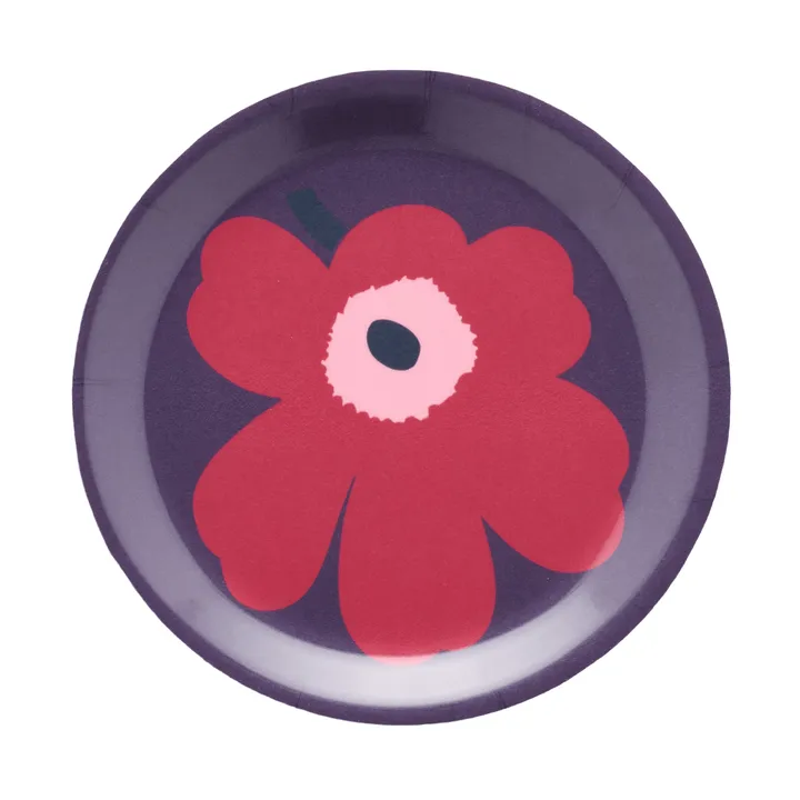 Unikko Glasuntersetzer - Pflaume-Cranberry-Rose, Ø11 cm - Marimekko