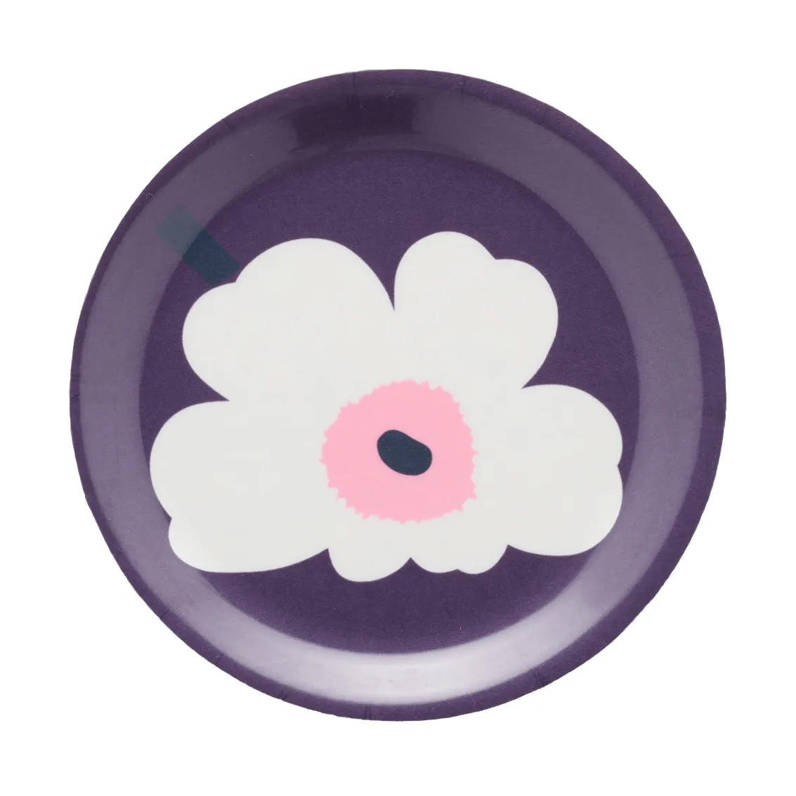 Unikko Glasuntersetzer, Pflaume-Weiß-Rose, Ø11 cm Marimekko