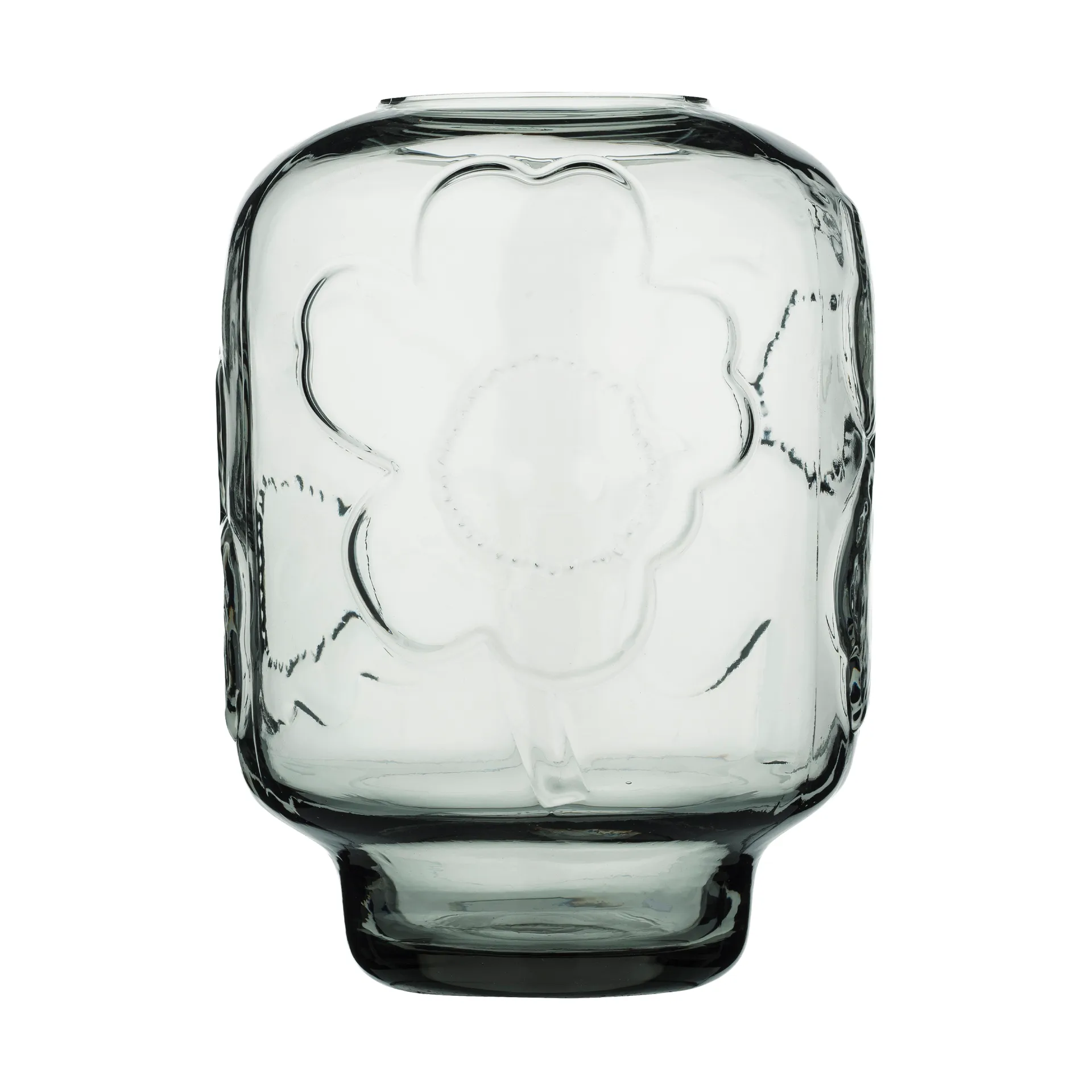 Unikko Glasvase, Misty grey, 18 cm Marimekko