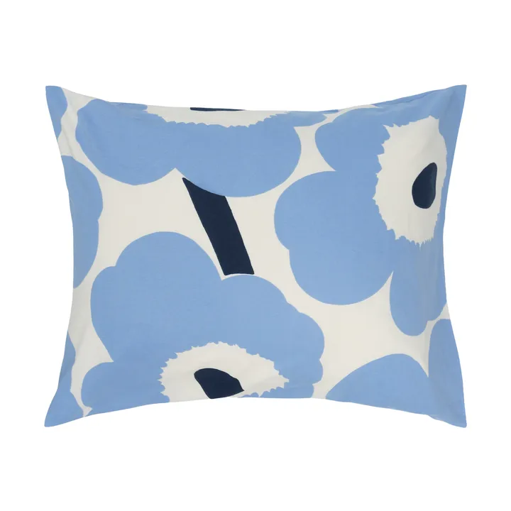Unikko Jersey-Kissenbezug - Off white, light blue, navy, 50x60 cm - Marimekko