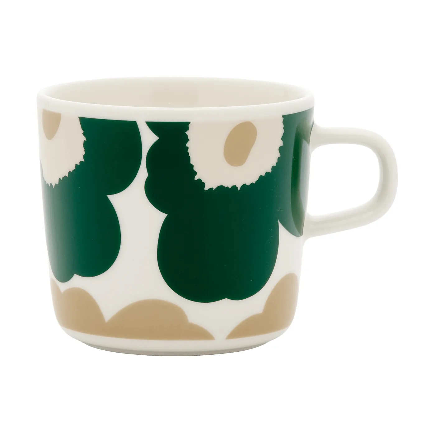 Unikko Kaffeetasse 20 cl, White-dark green-beige-light sand Marimekko
