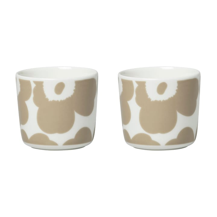 Unikko Kaffeetasse ohne Henkel 20cl 2er Pack, Weiß -beige Marimekko