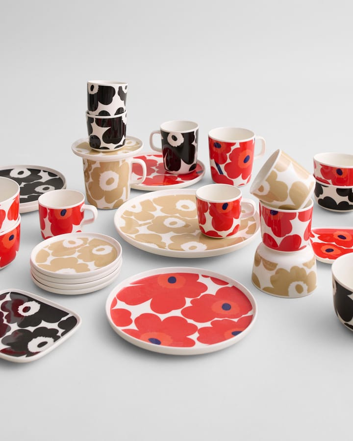 Unikko Kaffeetasse ohne Henkel 20cl 2er Pack, Weiß -beige Marimekko
