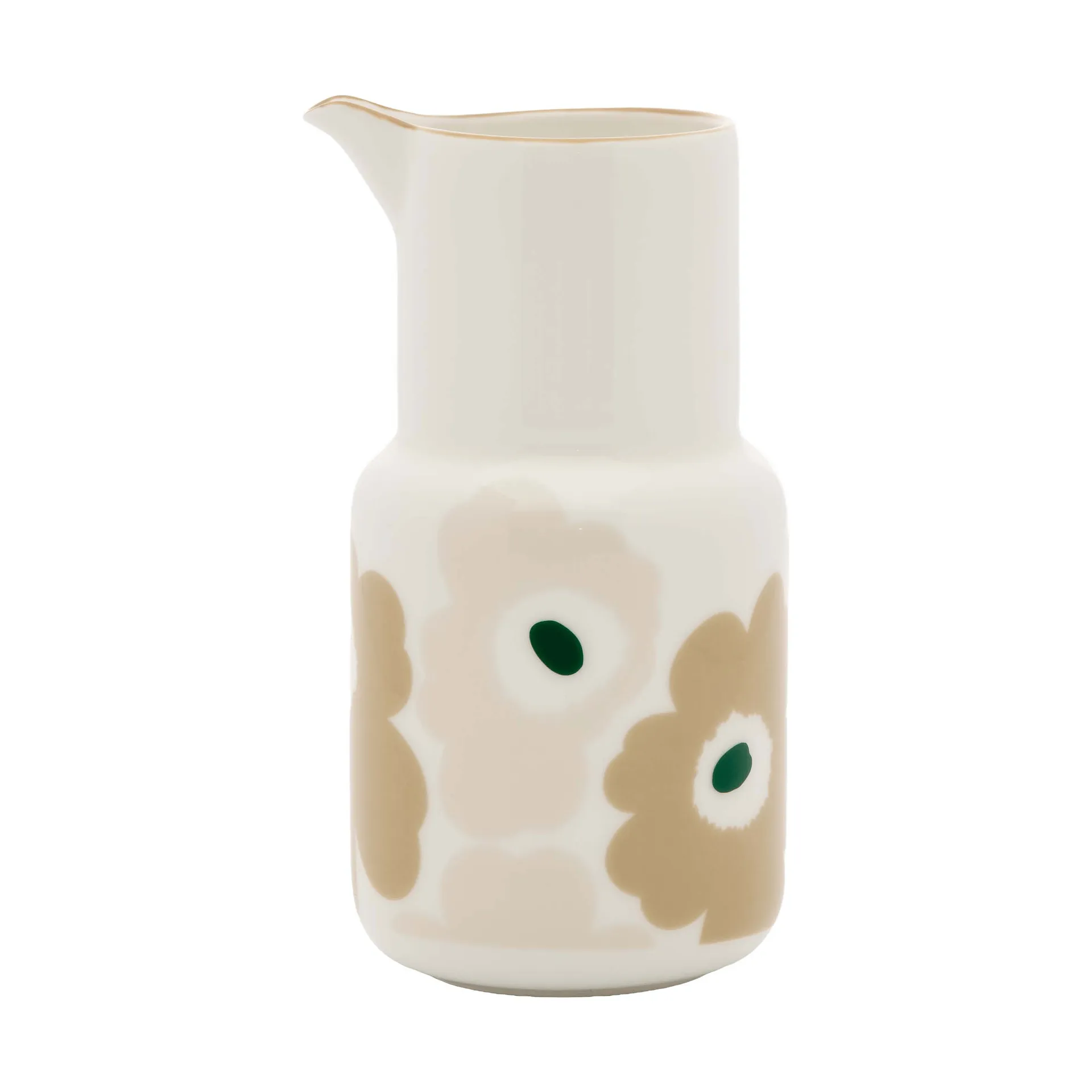 Unikko Karaffe, Weiß-hell sand-beige-dunkelgrün, 0,65 l Marimekko