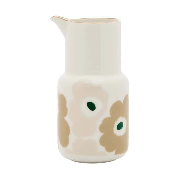 Unikko Karaffe - Weiß-hell sand-beige-dunkelgrün, 0,65 l - Marimekko