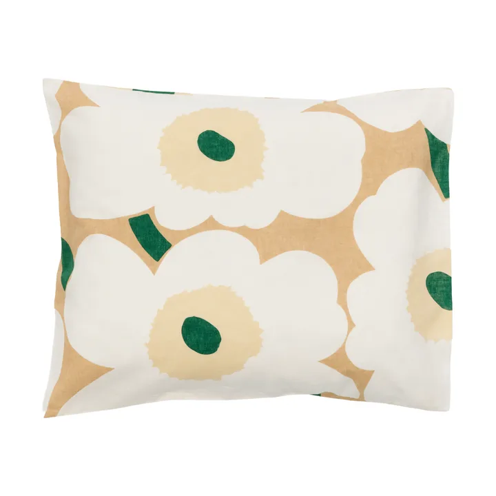 Unikko Kissenbezug 50 x 60cm - Sand-off white-hay-emerald - Marimekko