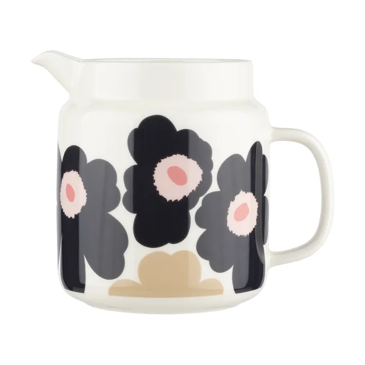 Unikko Krug 1,25 l - Off white-charcoal-sand-pink - Marimekko