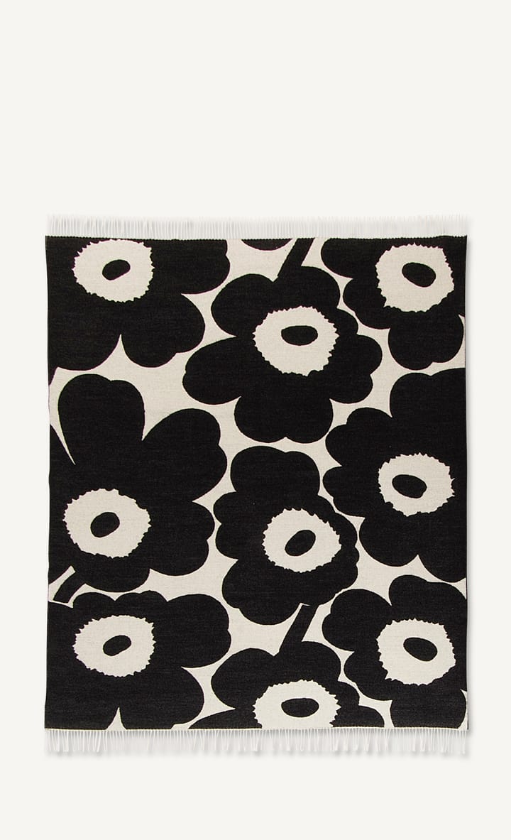 Unikko Plaid 130x180 cm, Weiß-schwarz Marimekko