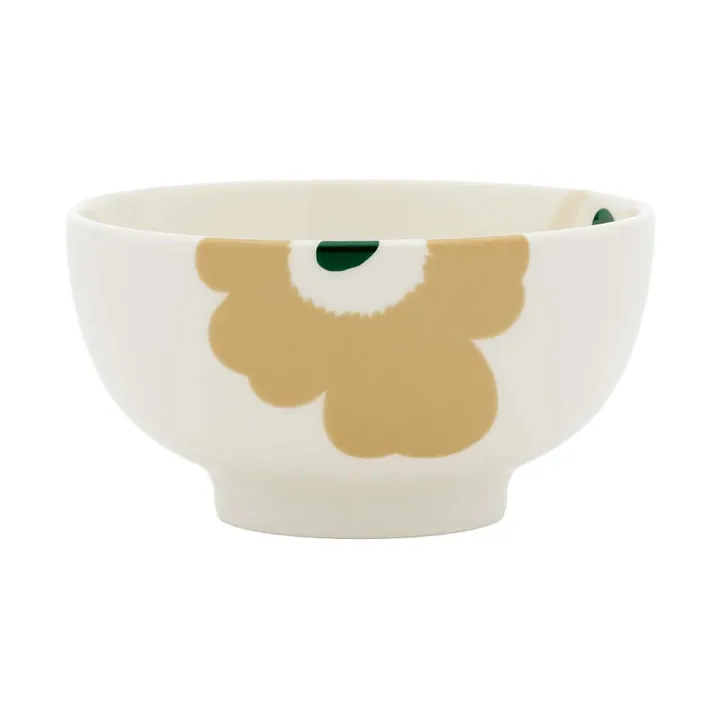 Unikko Schale 300 ml - Beige-Weiß-Hellbeige-Dunkelgrün - Marimekko