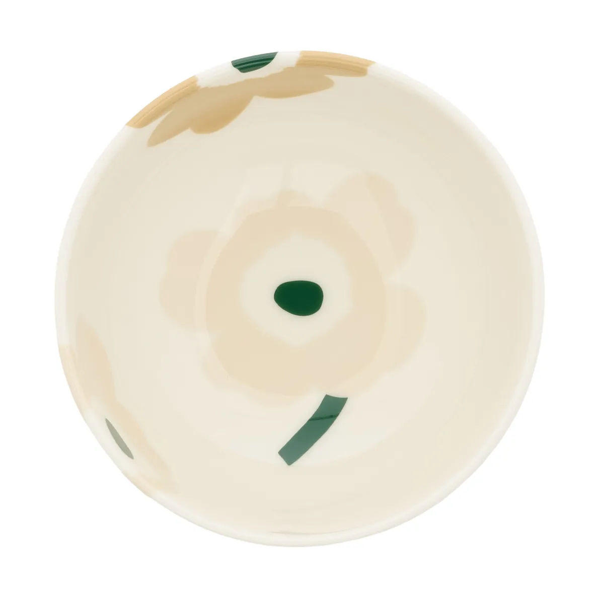 Unikko Schale 300 ml, Beige-Weiß-Hellbeige-Dunkelgrün Marimekko