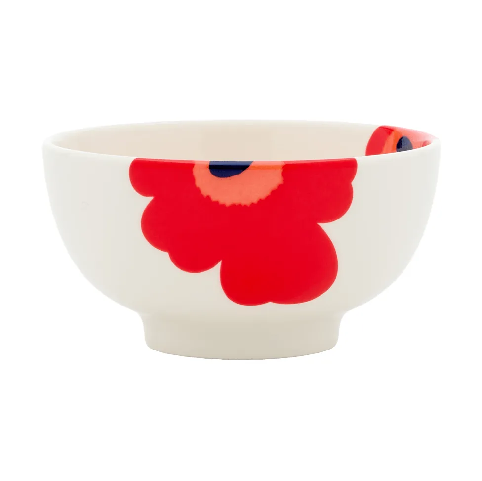Unikko Schale 300 ml, Weiß-Rot-Blau Marimekko