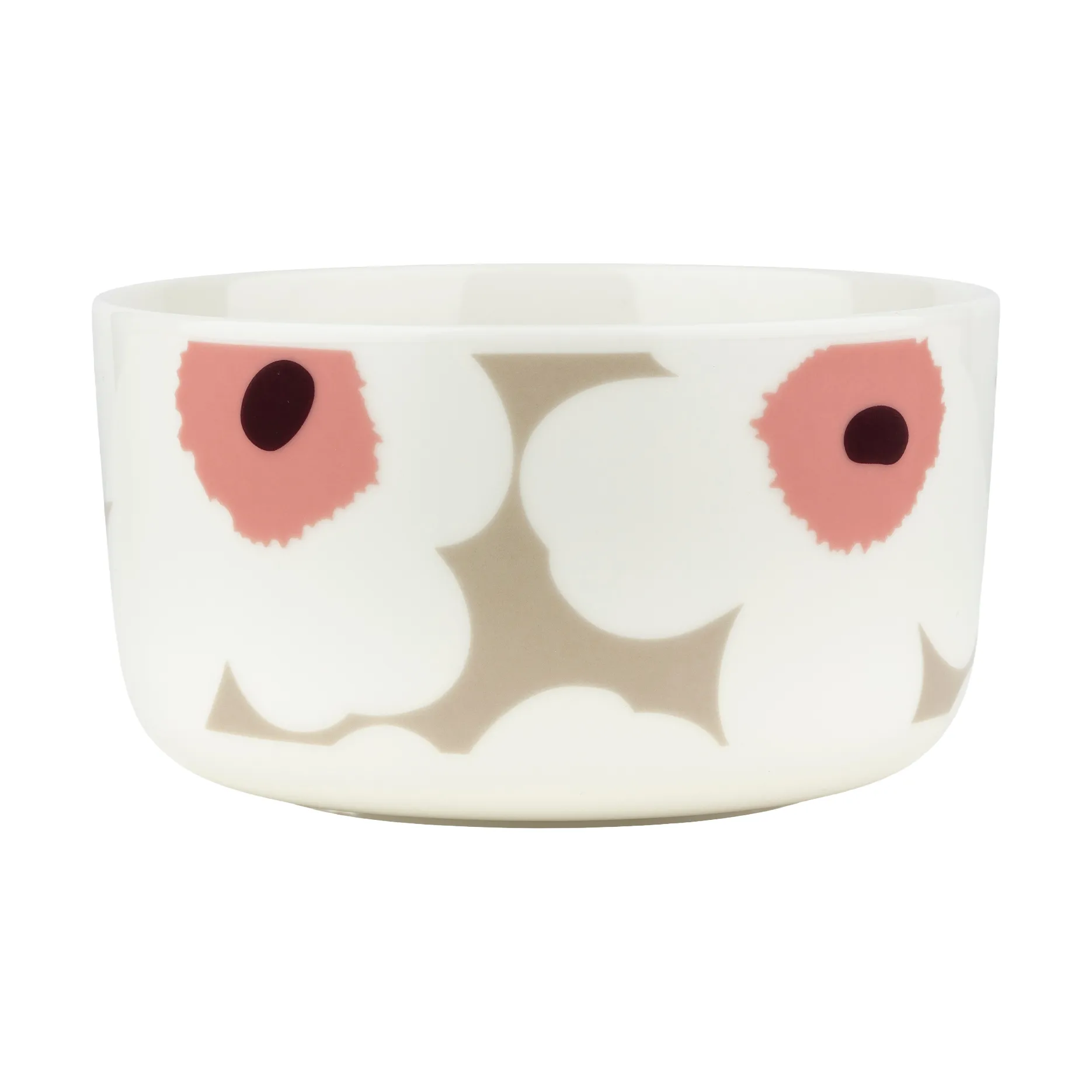 Unikko Schale 5dl, White-clay-powder-dark wine Marimekko