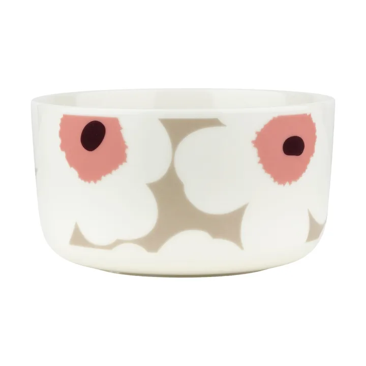 Unikko Schale 5dl - White-clay-powder-dark wine - Marimekko