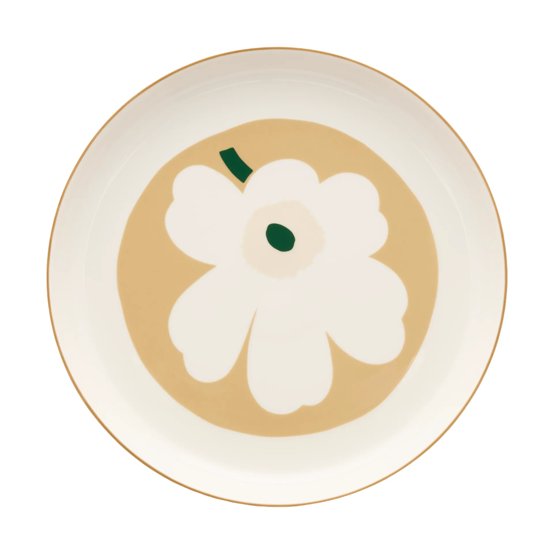 Unikko Servierplatte, White-beige-light sand-dark green Marimekko