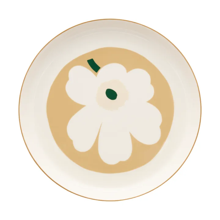Unikko Servierplatte - White-beige-light sand-dark green - Marimekko