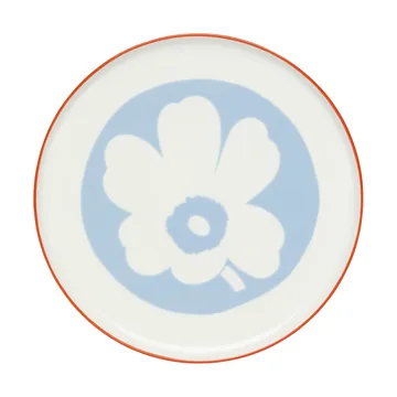 Unikko Servierplatte - White-light blue-orange red, Ø24 cm - Marimekko