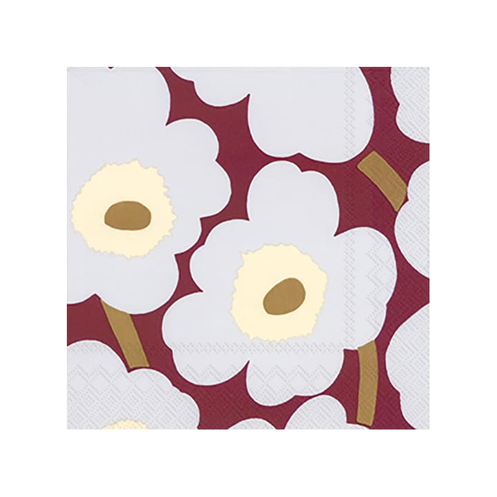 Unikko Serviette 33x33cm 20er Pack - Bordeaux - Marimekko