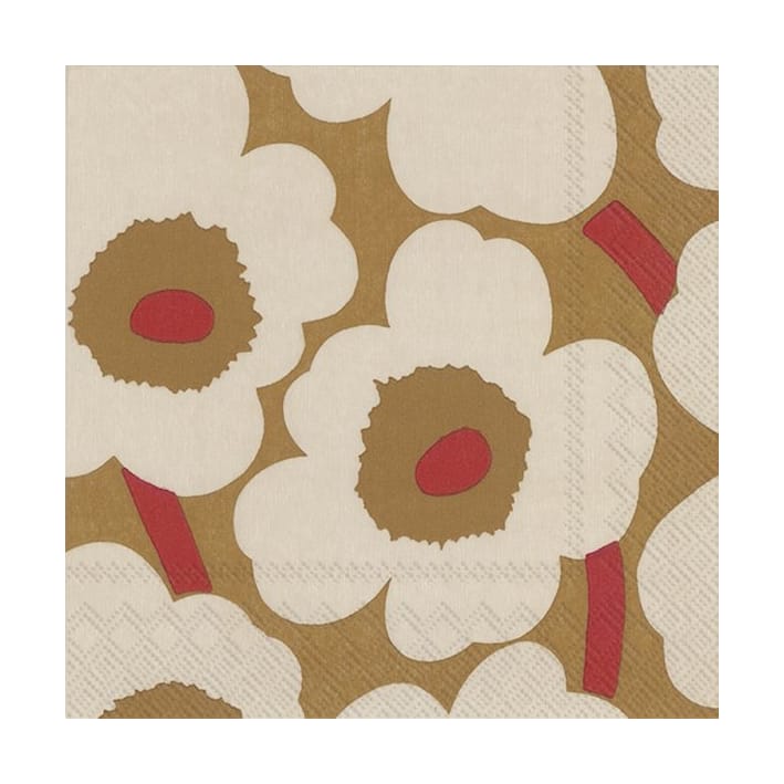 Unikko Serviette 33x33cm 20er Pack, Dark cream-red Marimekko