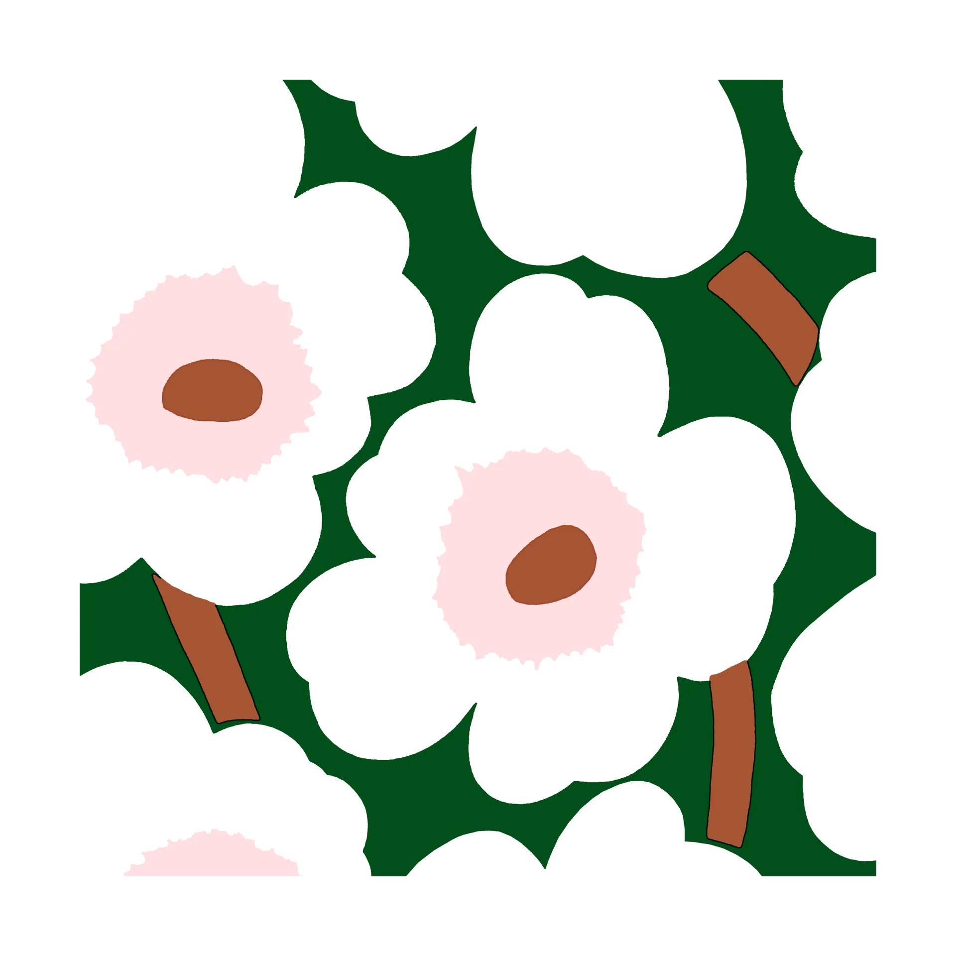 Unikko Serviette 33x33cm 20er Pack, Dark green Marimekko