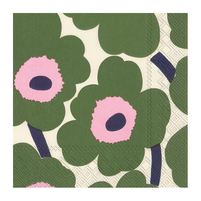 Unikko Serviette 33x33cm 20er Pack - Dunkelgrün - Marimekko