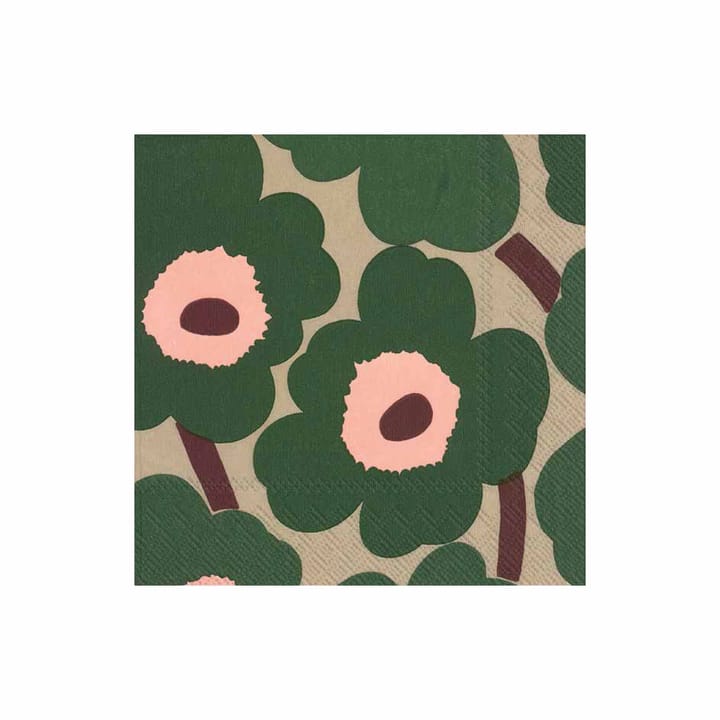 Unikko Serviette 33x33cm 20er Pack, Grün-rosa Marimekko